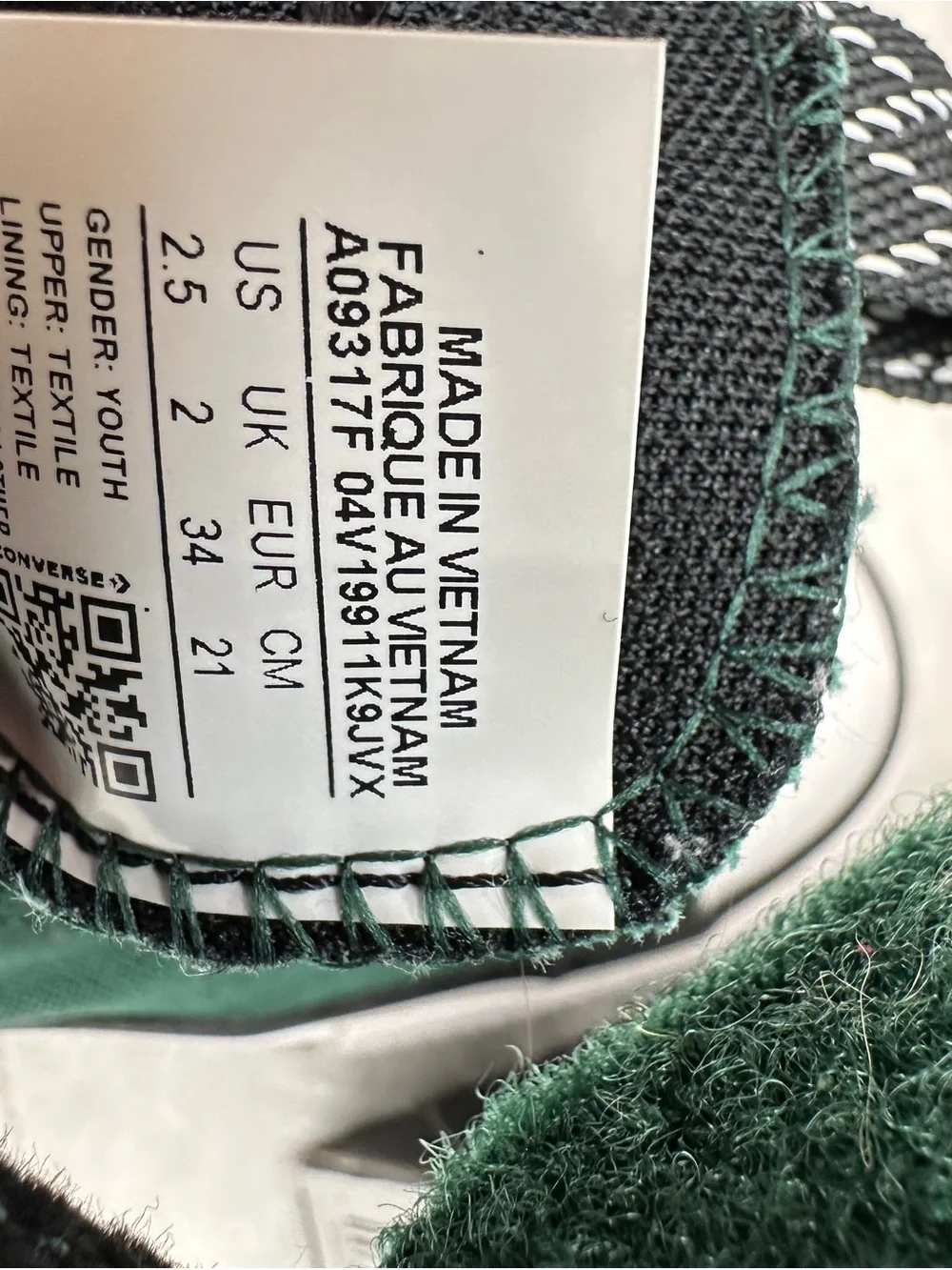 Converse Green High Top Slip-On Sneakers with Black Accents